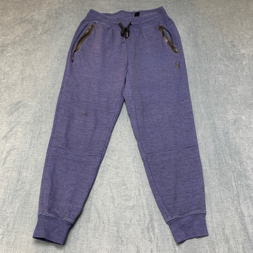 Spyder Active Jogger Pants Mens Medium Heather Purple Cotton Drawstring Logo